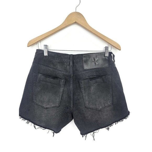 NWOT One Teaspoon Black Trucker Denim Shorts Womens 26 Mid Rise Cut Offs - Picture 3 of 4